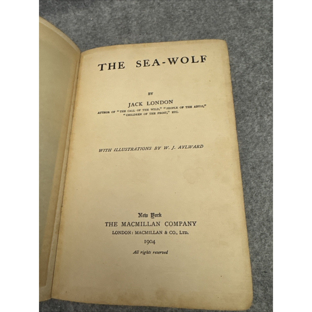 The Sea-Wolf By Jack London First Edition First Printing Macmillan October 1904