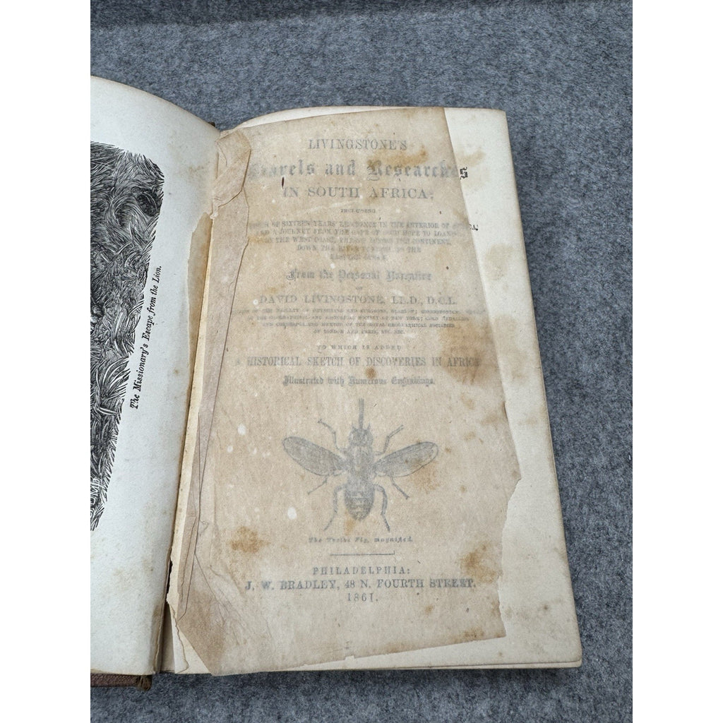1861 Livingstone Travels Researches South Africa Illustrated Antique Book