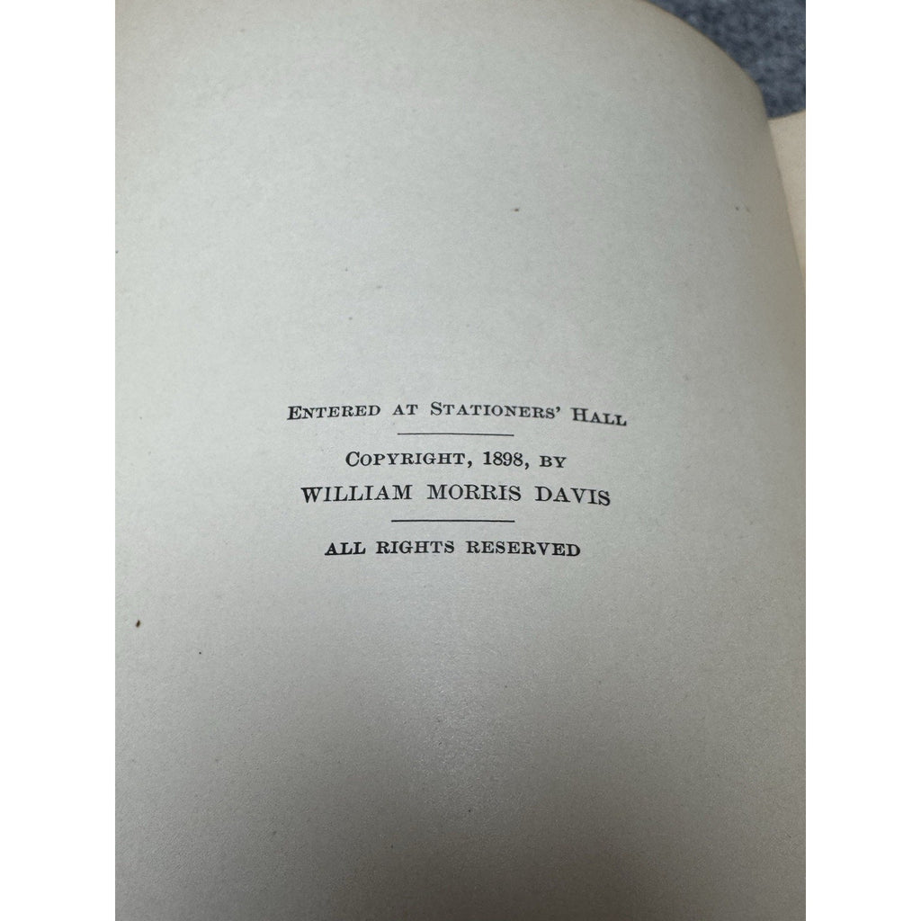 1899 Physical Geography William Morris Davis Illustrated Antique Hardcover