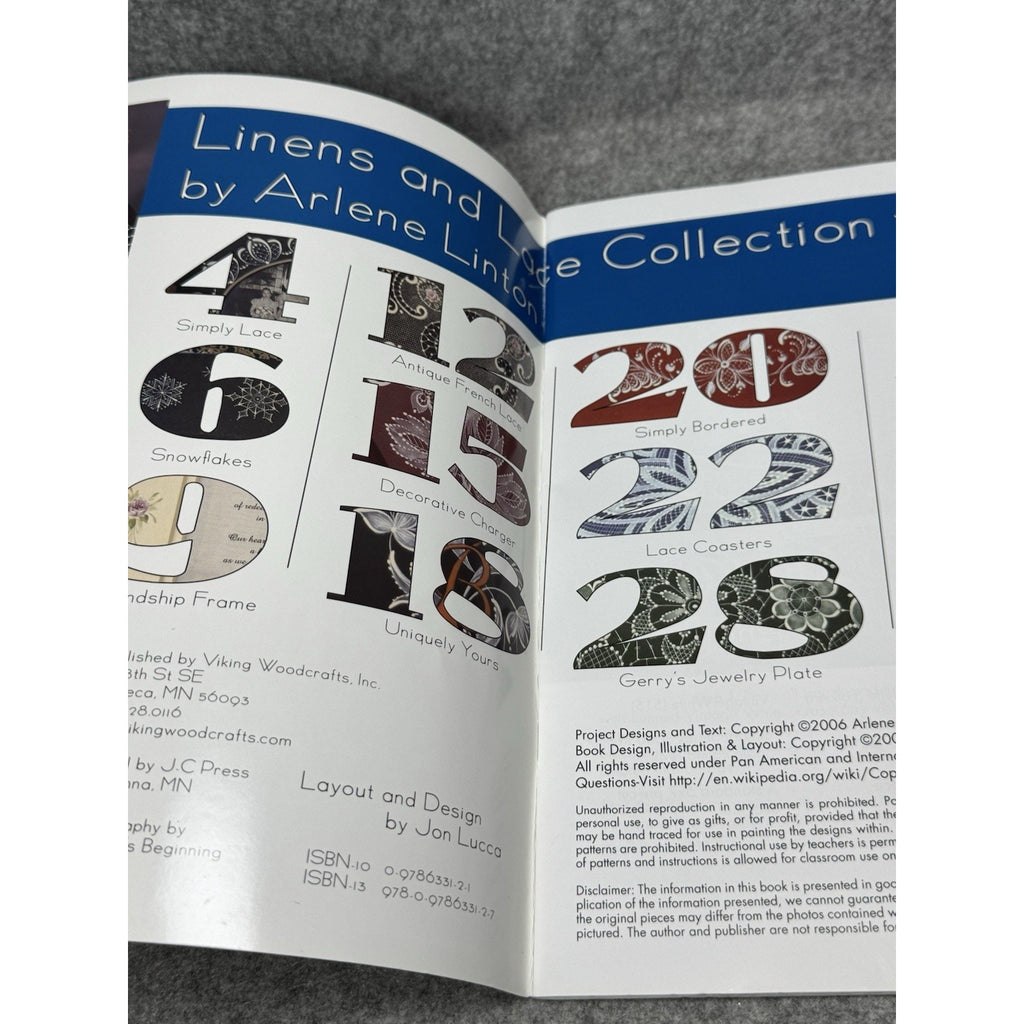 2006 Linens & Lace Collection Vol 3 Arlene Linton Decorative Painting Patterns