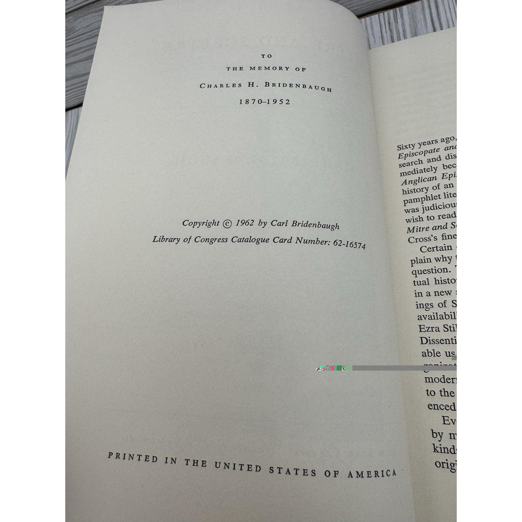 Mitre and Sceptre Carl Bridenbaugh 1962 HC Oxford Colonial America