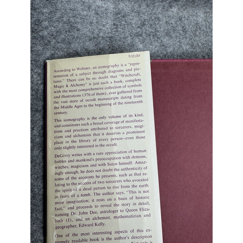 1958 Witchcraft Magic & Alchemy De Givry 1st American HC DJ Unclipped Occult