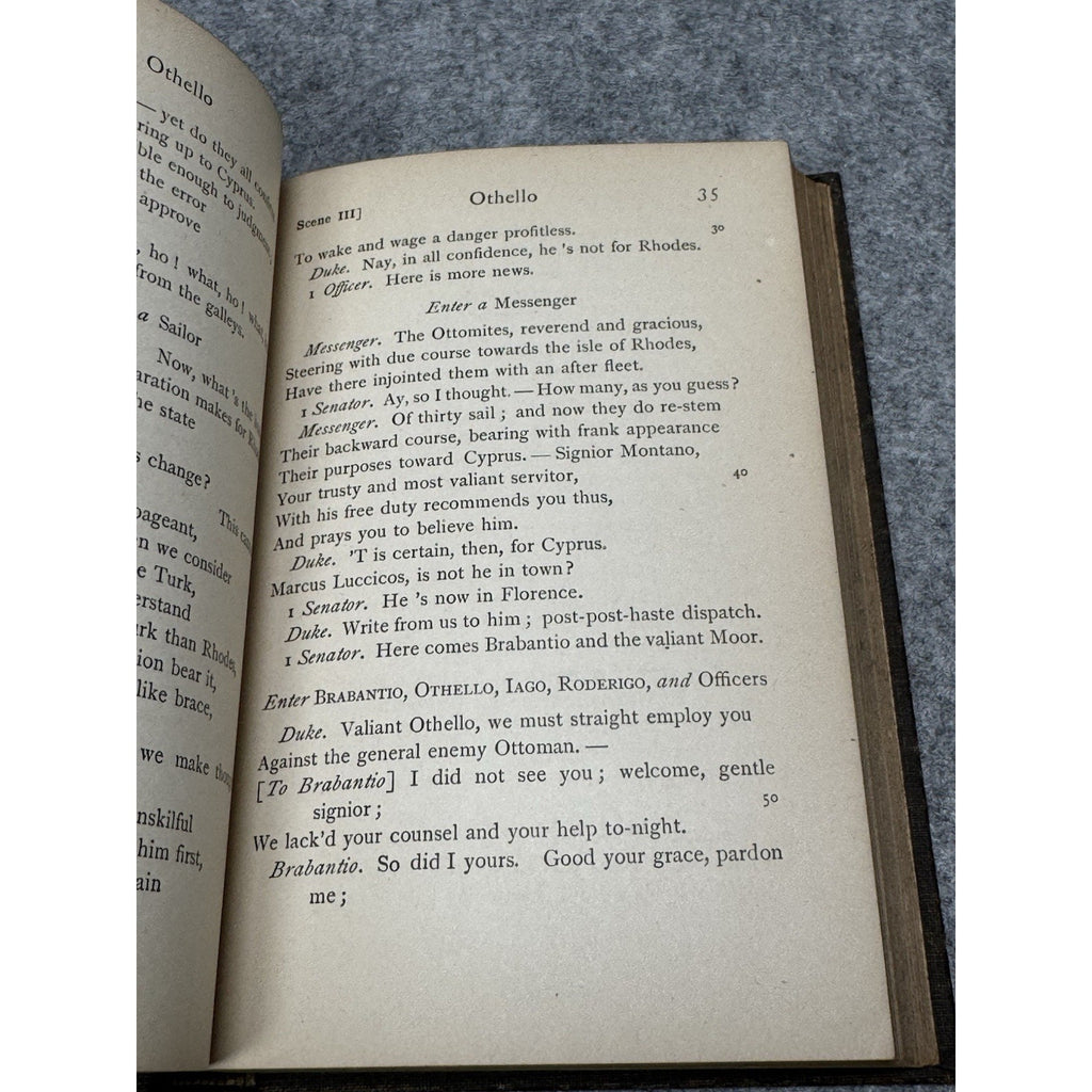 Antique 1907 Shakespeare Othello W.J. Rolfe Illustrated Hardcover Notes