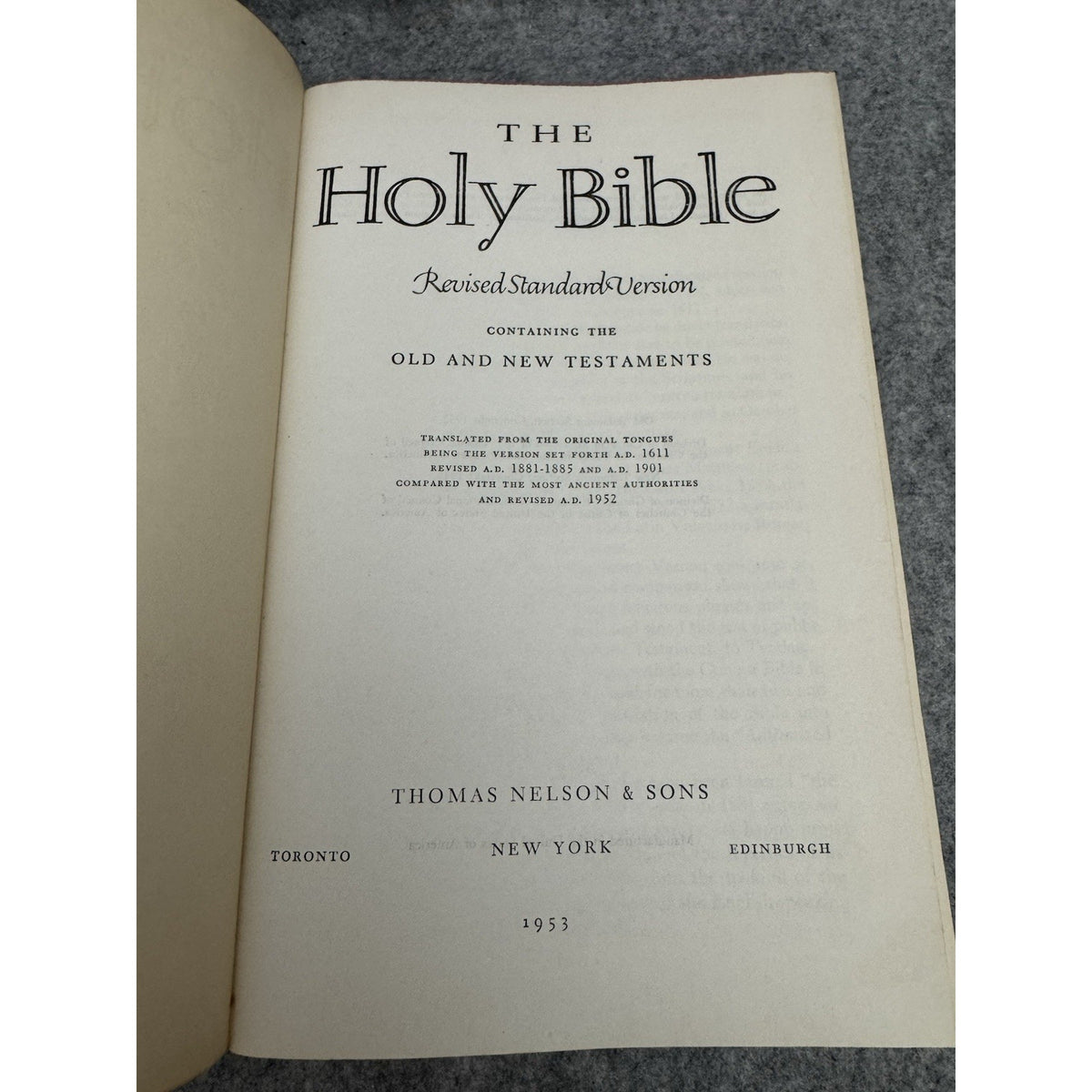 1953 Holy Bible Revised Standard Version RSV Thomas Nelson Hardcover