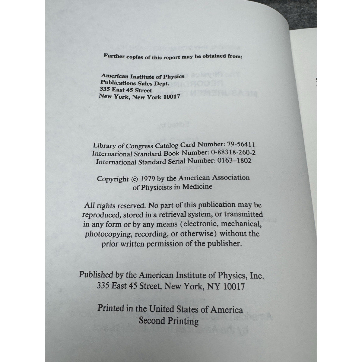 Physics of Medical Imaging Recording Systems AAPM Monograph No. 3 Haus 1979