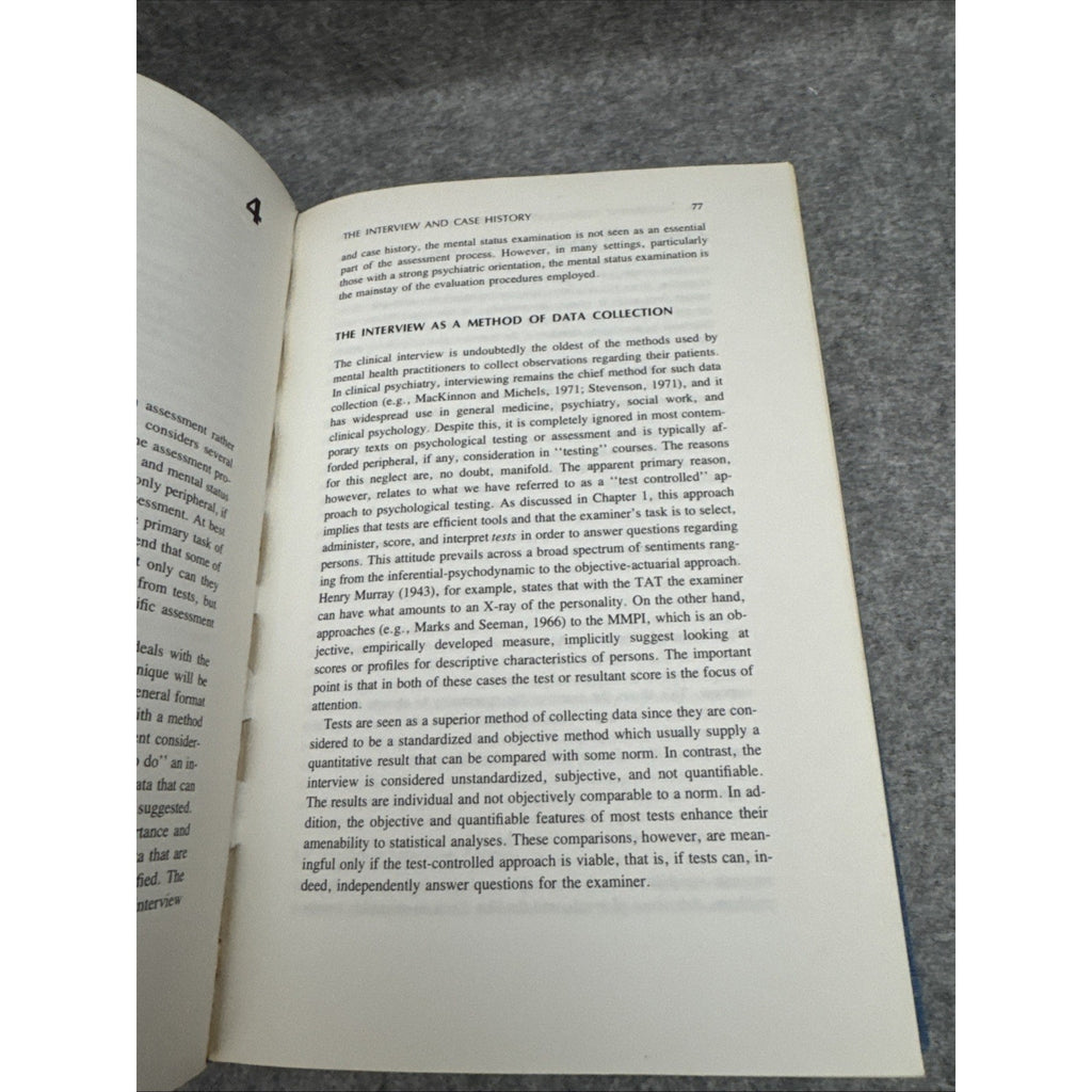 Psychological Assessment And Conceptual Approach 1978 HC Maloney & Ward