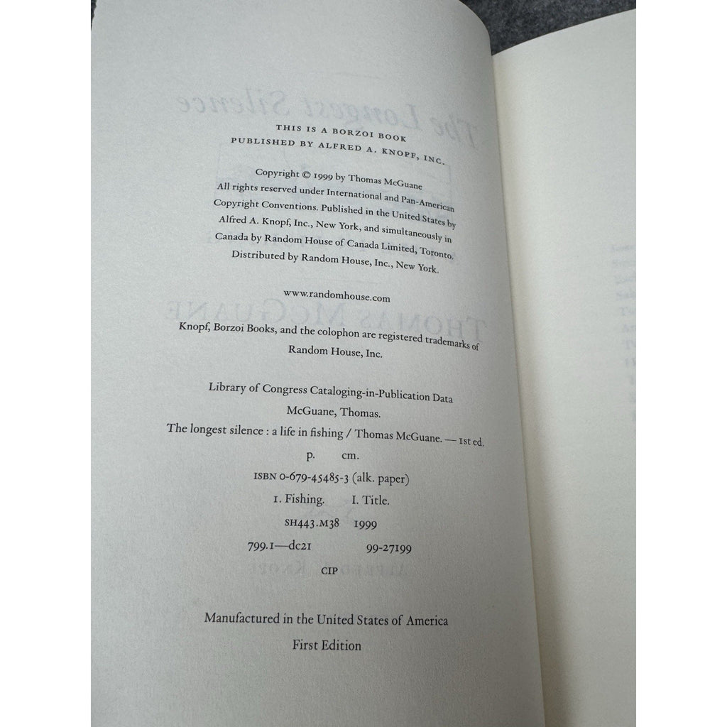 The Longest Silence Thomas McGuane First Edition HC DJ Fly Fishing Essays