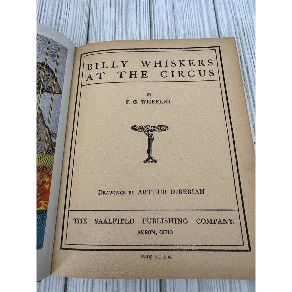 Billy Whiskers at the Circus 1908 Saalfield HC Illustrated Antique Book