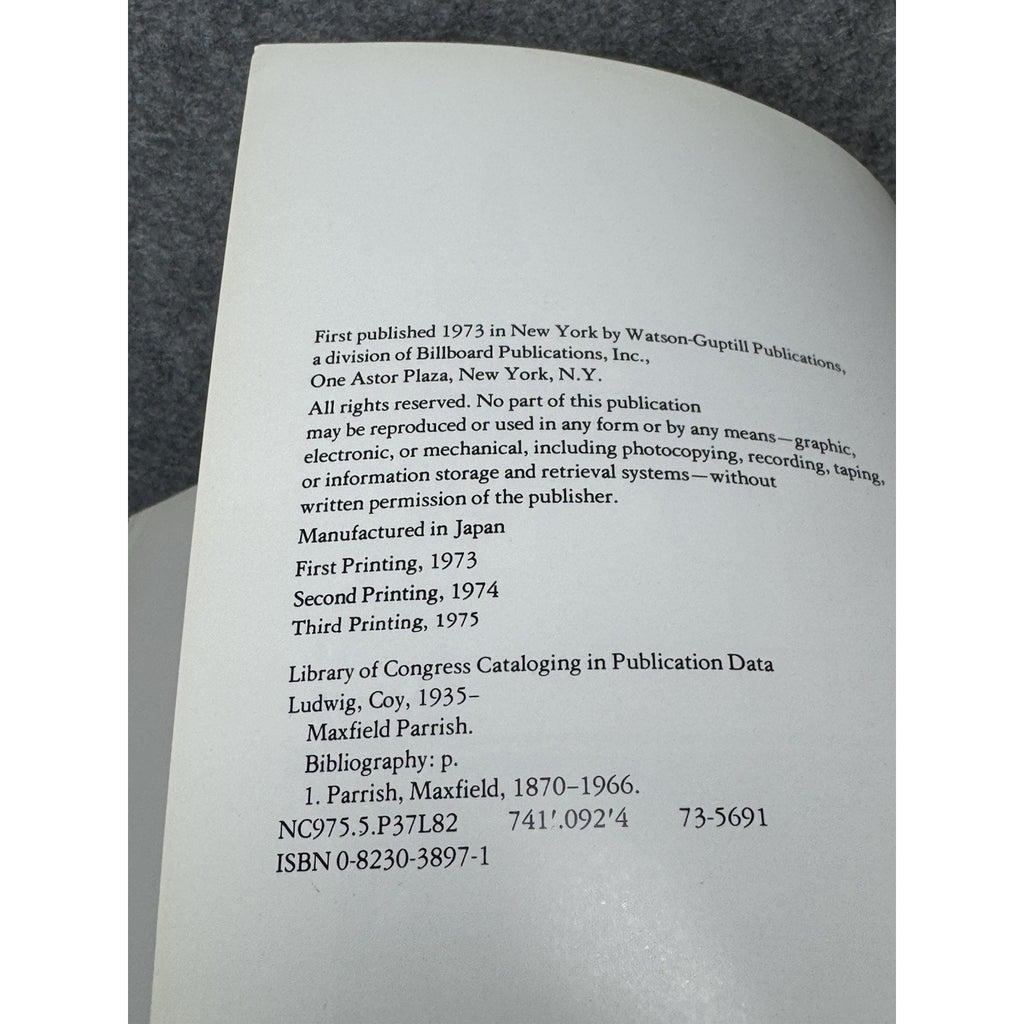1975 Maxfield Parrish Coy Ludwig Illustrated Art Book Hardcover Dust Jacket