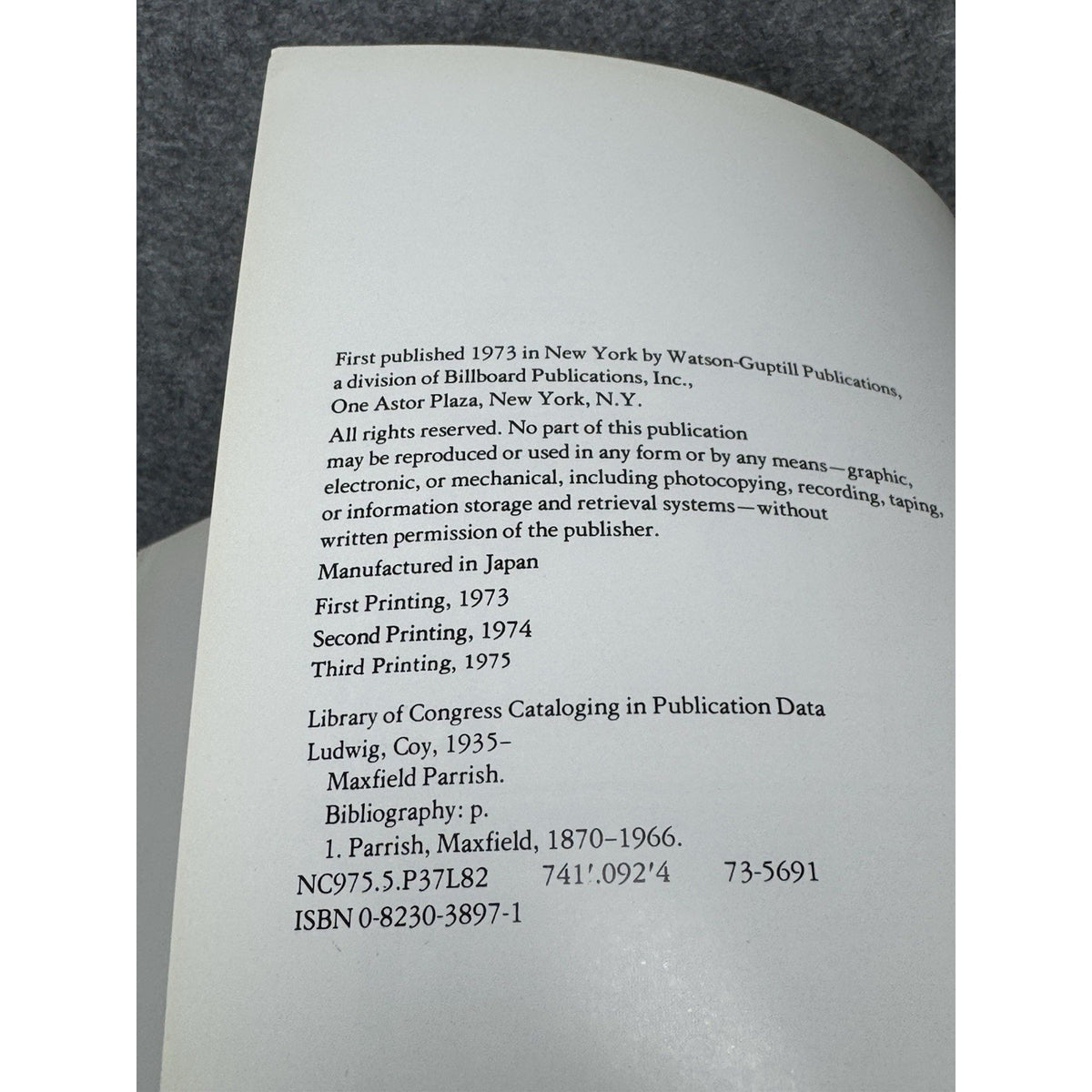 1975 Maxfield Parrish Coy Ludwig Illustrated Art Book Hardcover Dust Jacket