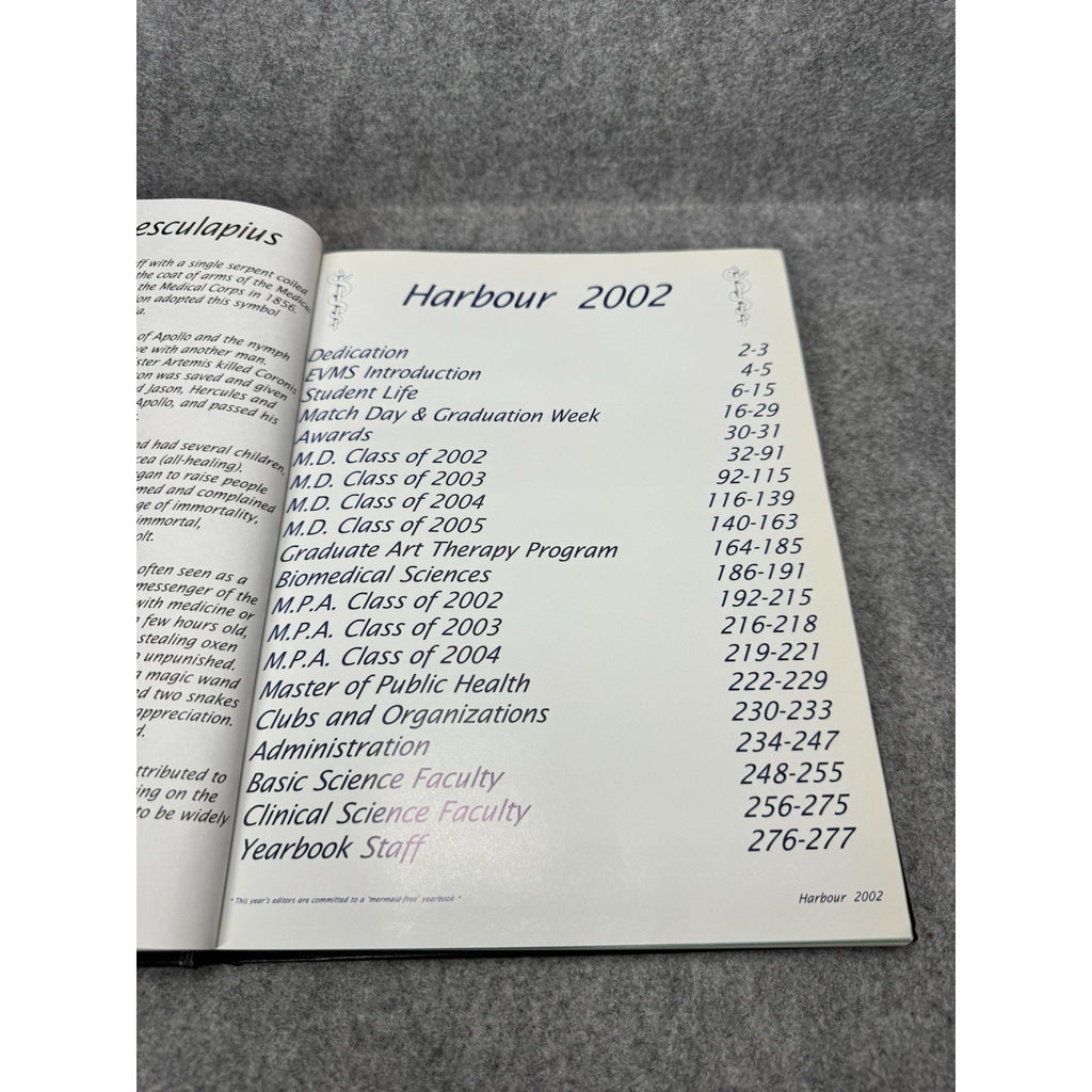 2002 Harbour Eastern Virginia Medical School EVMS Yearbook Norfolk VA