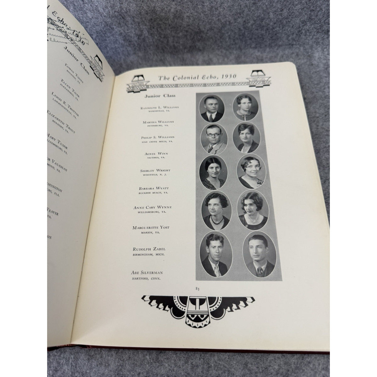 1930 Colonial Echo William & Mary Yearbook Williamsburg VA Hardcover