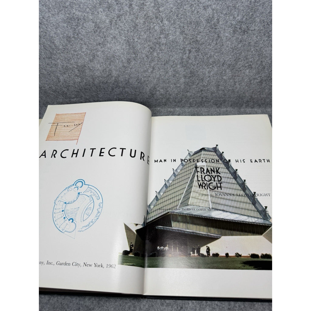 1962 Frank Lloyd Wright Architecture First Edition Illustrated Hardcover DJ