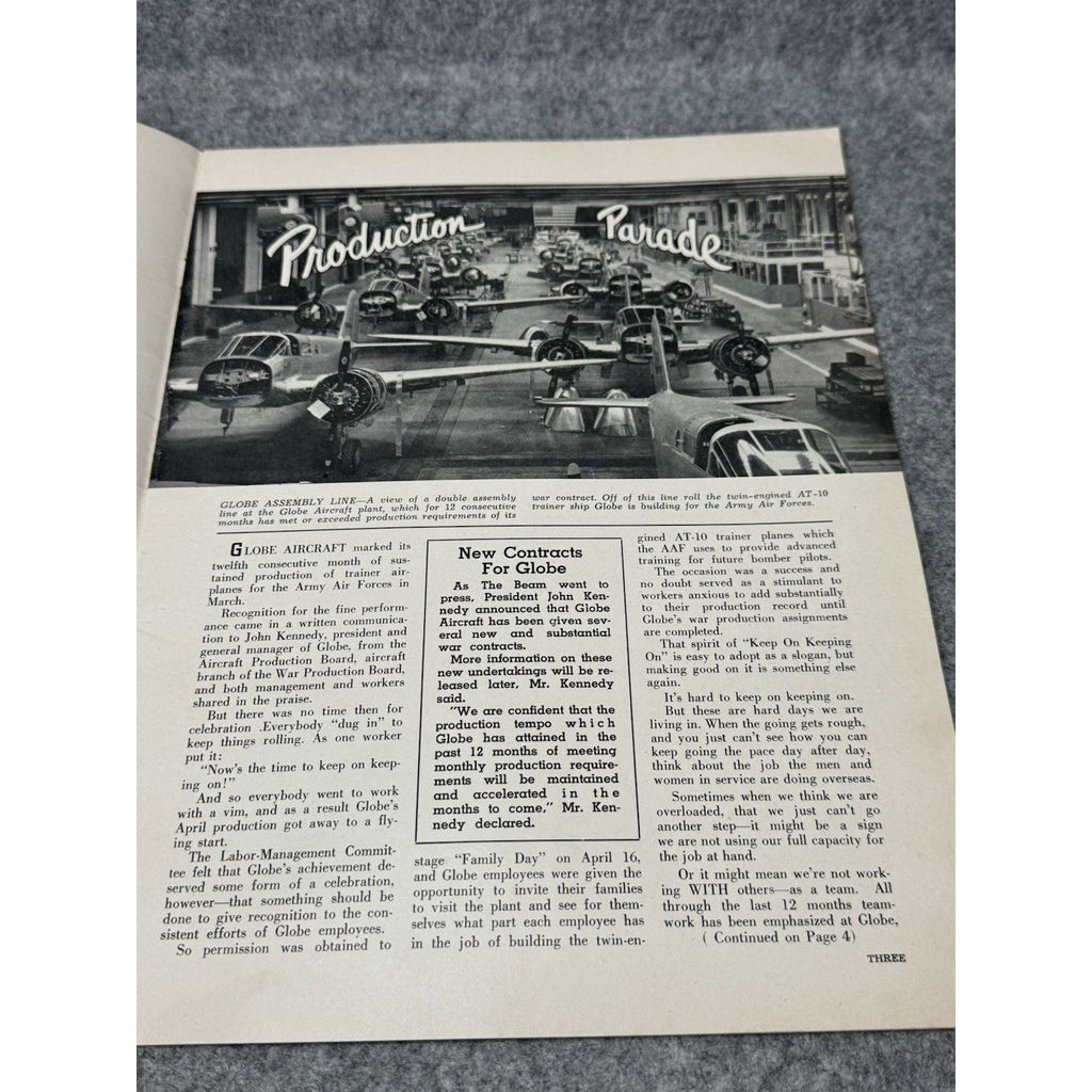 1944 Globe Beam April WWII Aircraft Magazine AT-10 Freeman Field Fort Worth