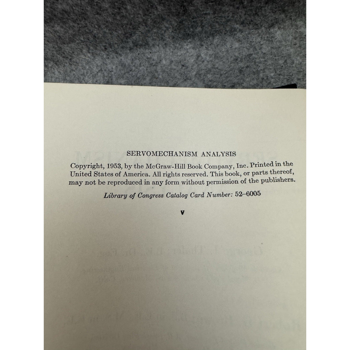 Servomechanism Analysis Thaler Brown 1953 McGraw-Hill Control Engineering
