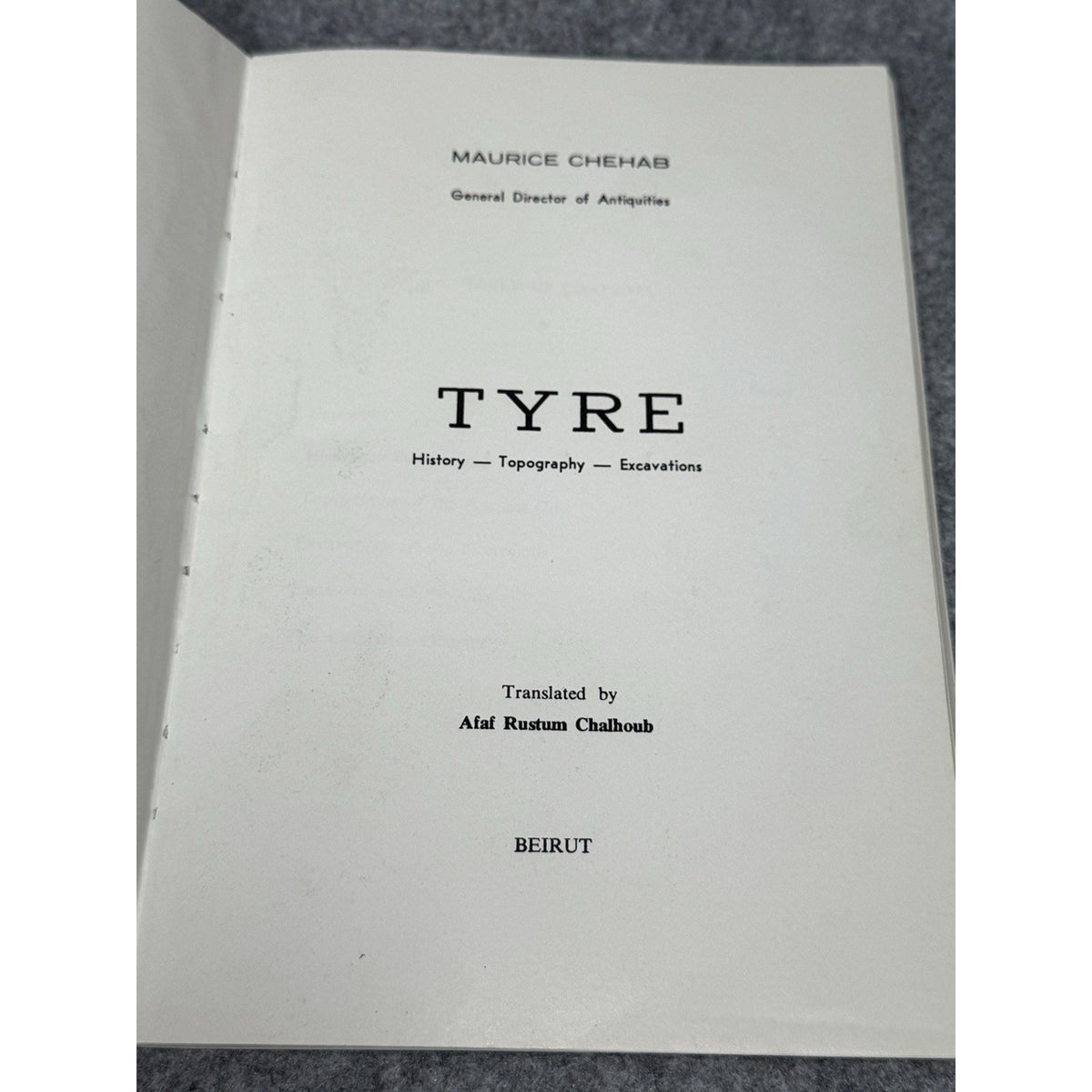 1969 Tyre Maurice Chehab Phoenician Archaeology Excavations Lebanon English