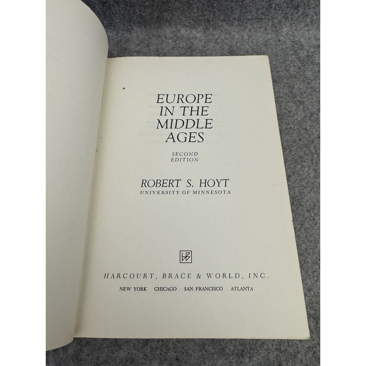 1966 Europe In The Middle Ages 2nd Edition Robert S Hoyt HC History