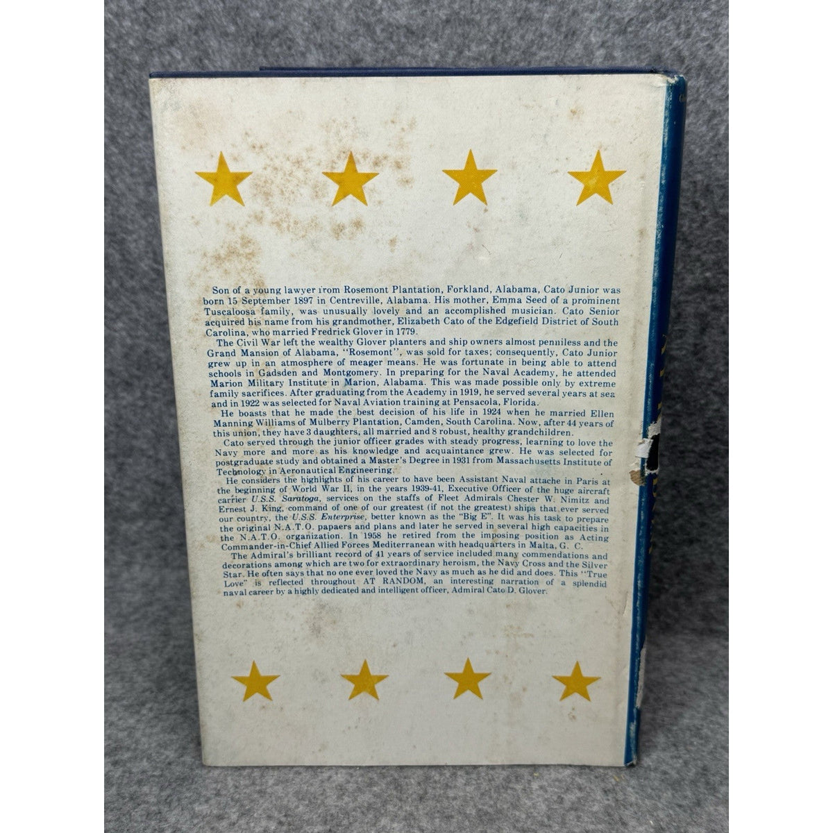 At Random Cato D. Glover 1970 First Edition US Navy Admiral Hardcover DJ