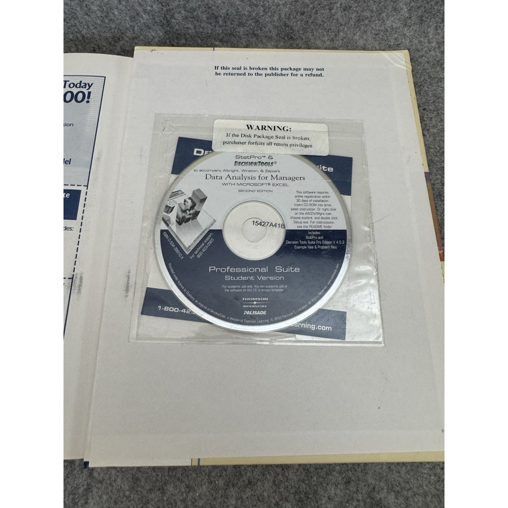 Data Analysis for Managers with Microsoft Excel 2nd Ed HC CD 2004