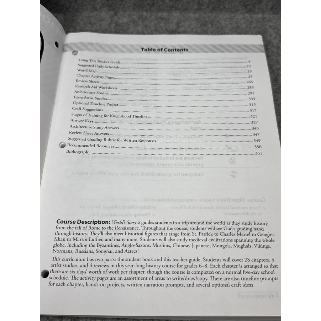 World's Story 2 (Teacher Guide) : The Middle Ages - the Fall of Rome Through the