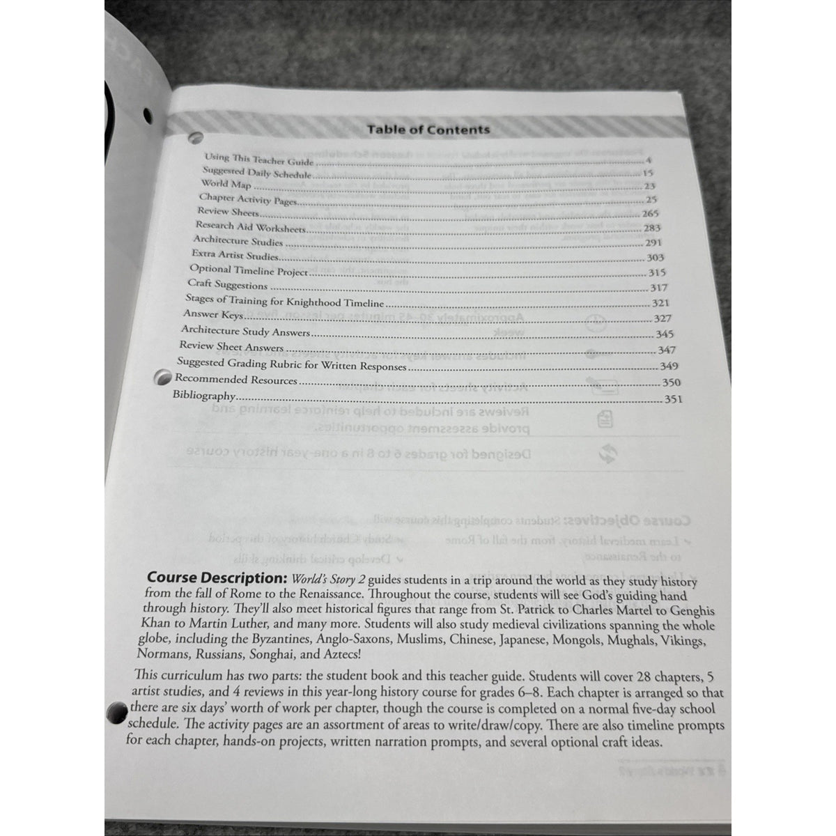 World's Story 2 (Teacher Guide) : The Middle Ages - the Fall of Rome Through the