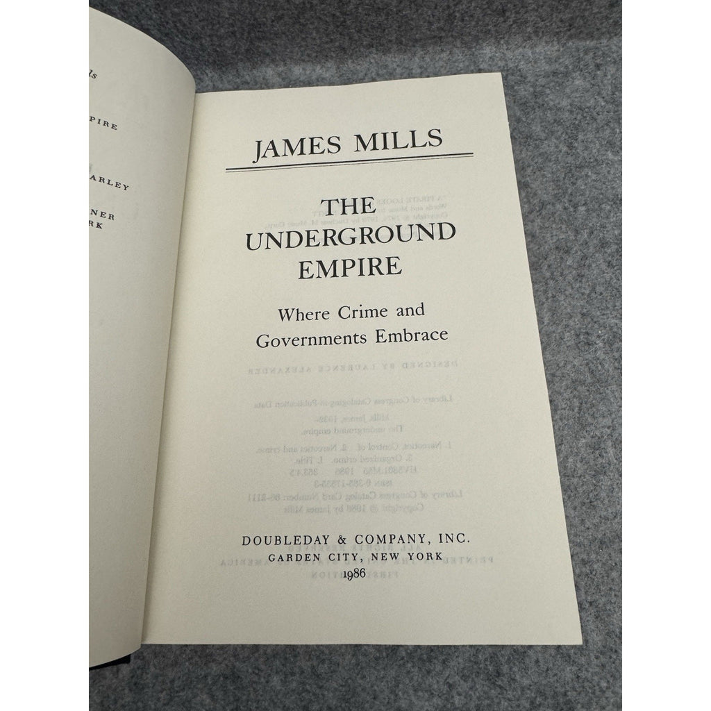 Underground Empire James Mills 1986 1st Edition HC DJ Crime Drugs