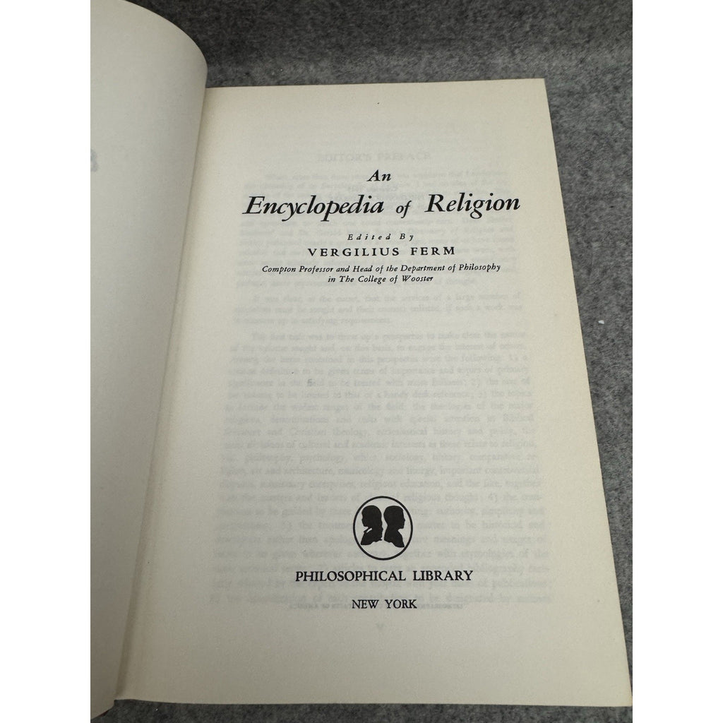 1945 An Encyclopedia of Religion Vergilius Ferm HC DJ Philosophical