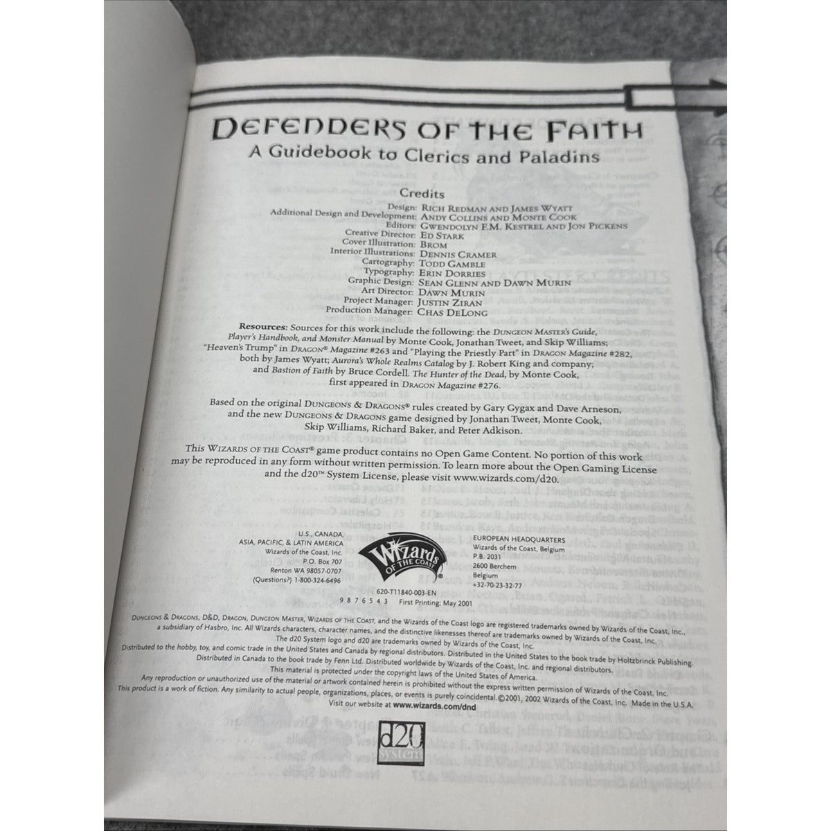 Defenders of the Faith : A Guidebook to Clerics and Paladins by James Wyatt and