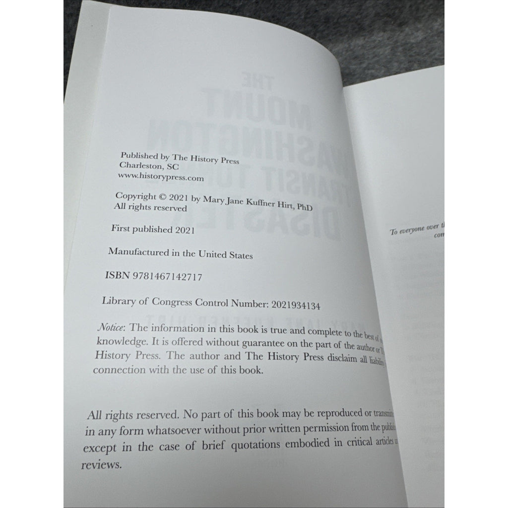 Mount Washington Transit Tunnel Disaster by Mary Jane Kuffner Hirt (2021, Trade