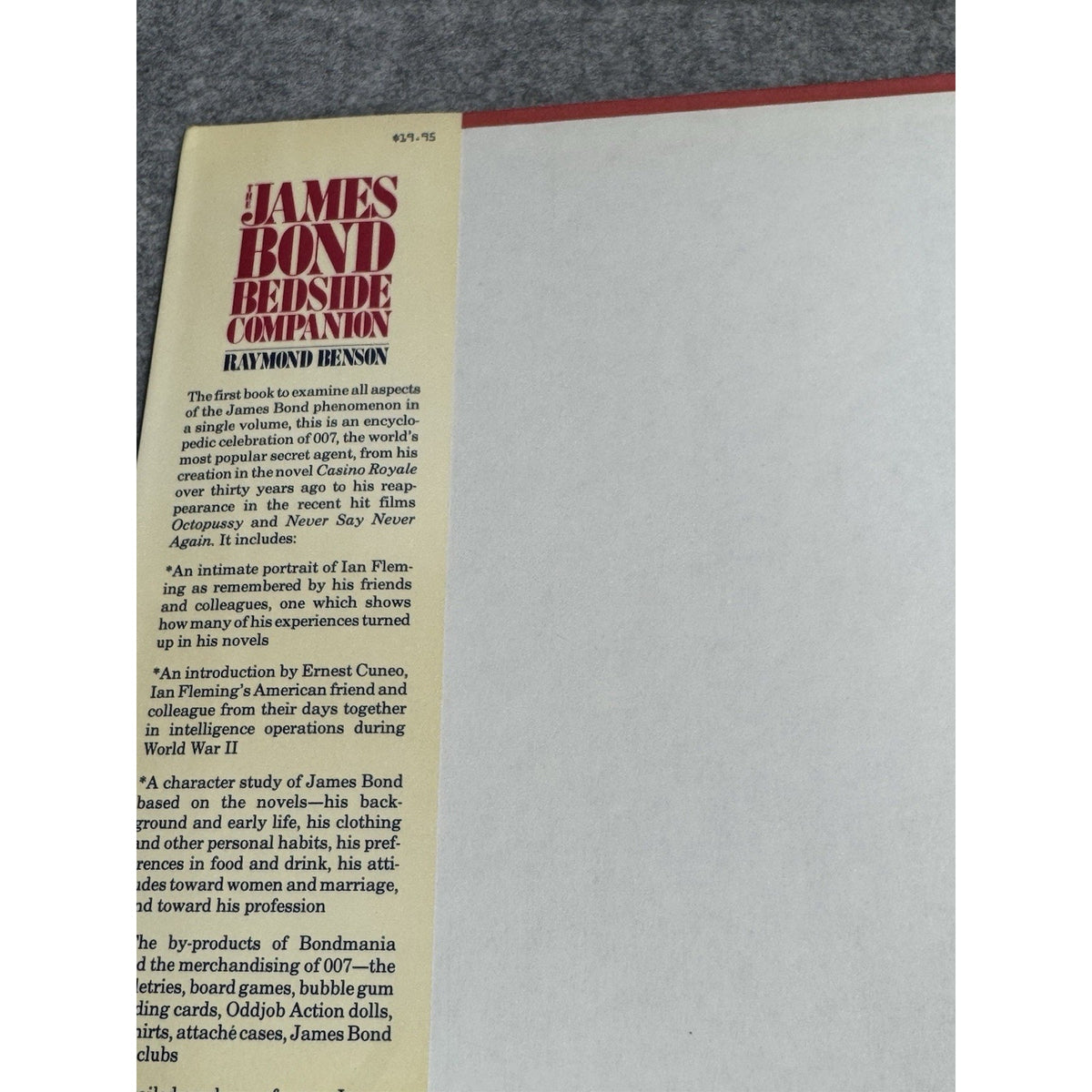 1984 James Bond Bedside Companion Raymond Benson First Edition HC DJ Extras