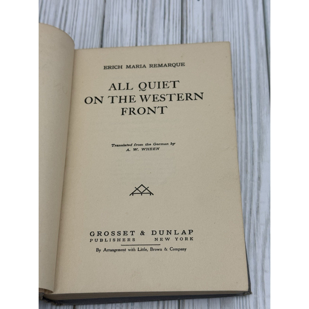 All Quiet on the Western Front HC Grosset & Dunlap 1929 Reprint