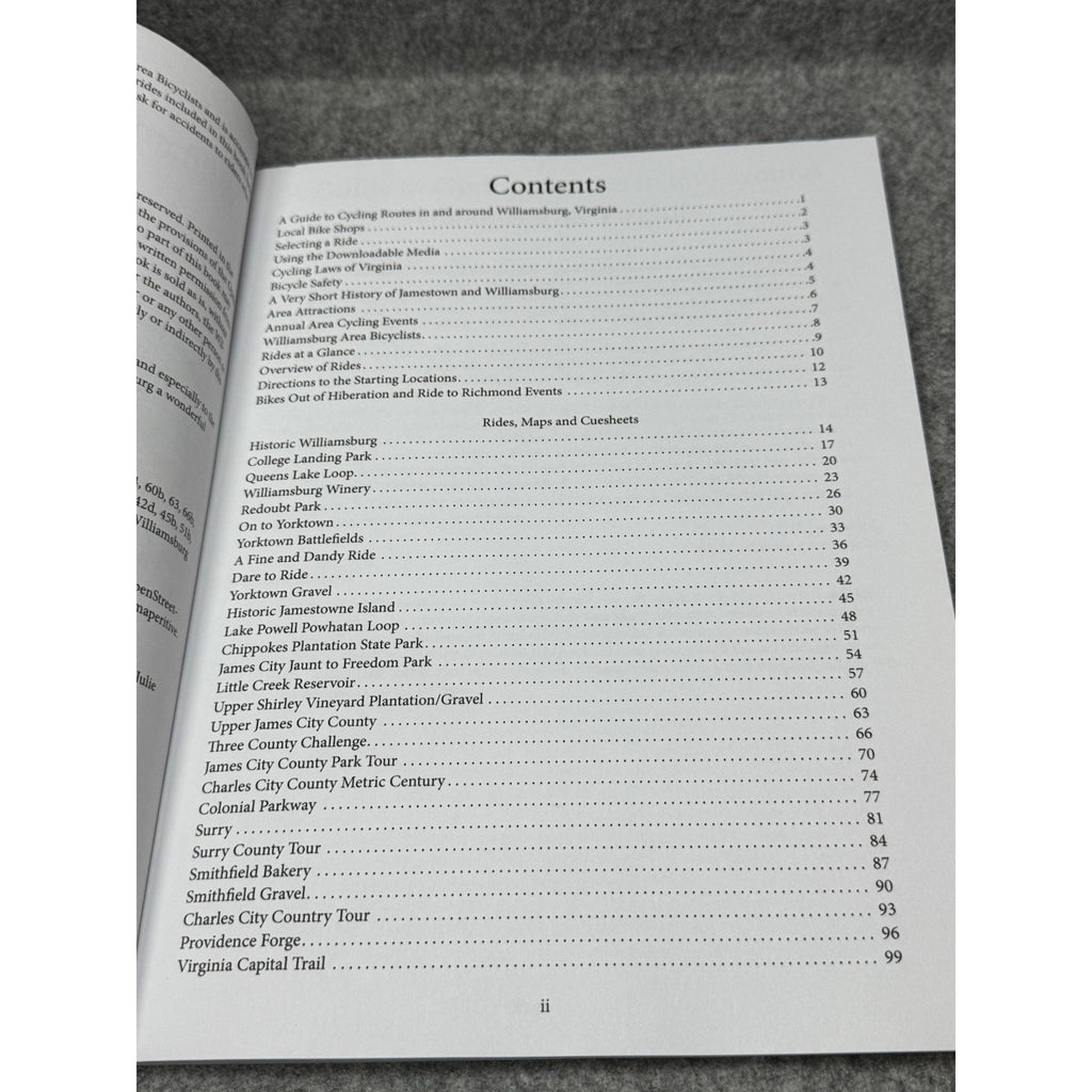 Williamsburg Area Bicycle Rides Virginia Cycling Maps Route Guidebook