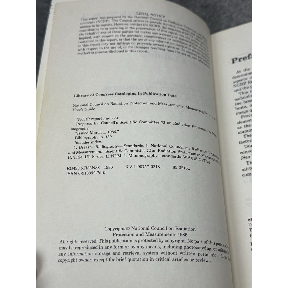 1986 Mammography A User’s Guide NCRP Report No. 85 Radiation Protection