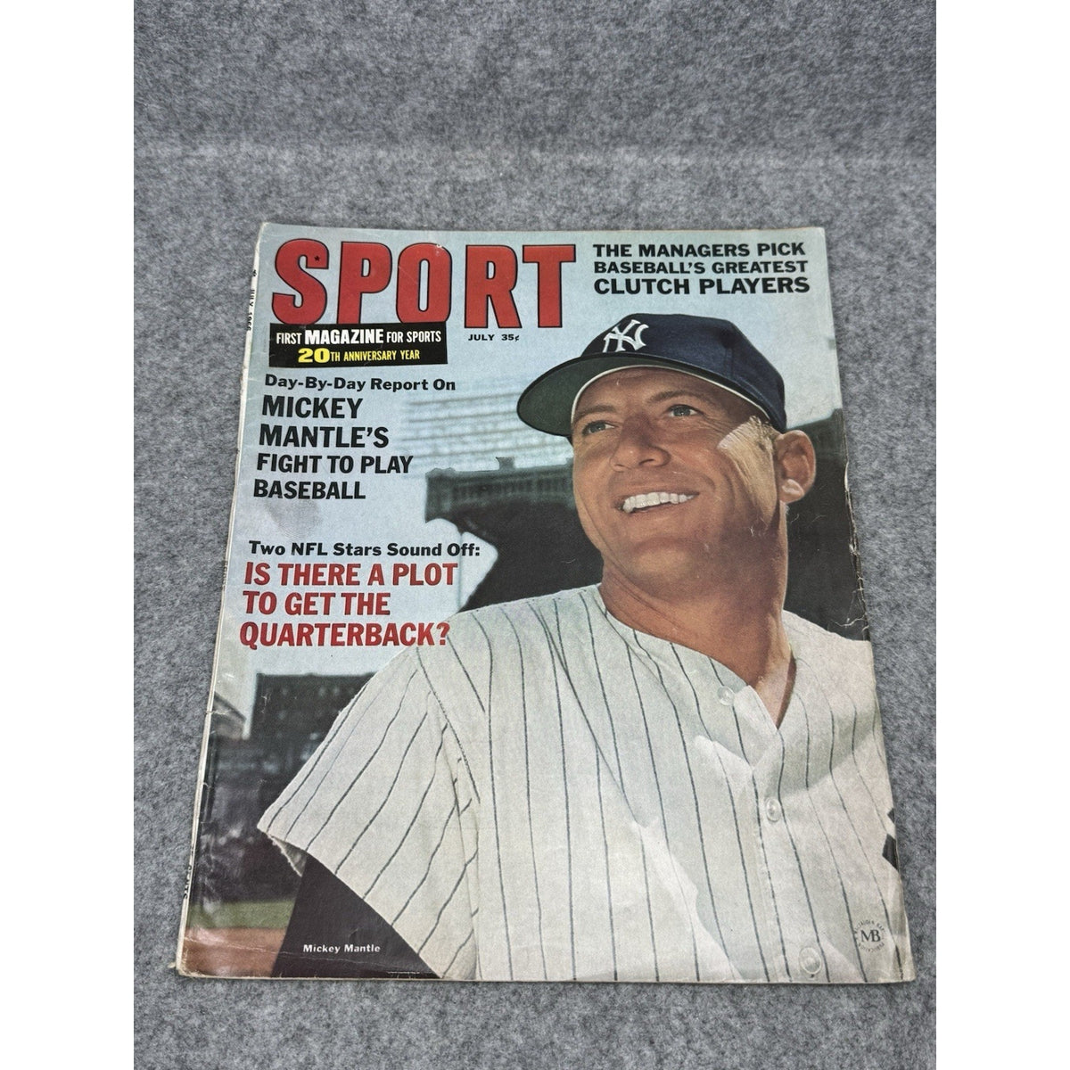 SPORT Magazine July 1966 Mickey Mantle Yankees Cover Bobby Hull No Label