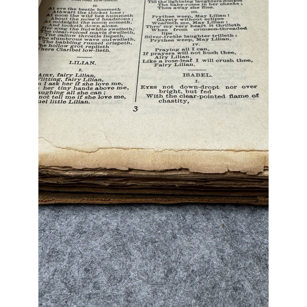 Antique c1900 Tennyson’s Poems Alfred Tennyson Hurst Suede Binding