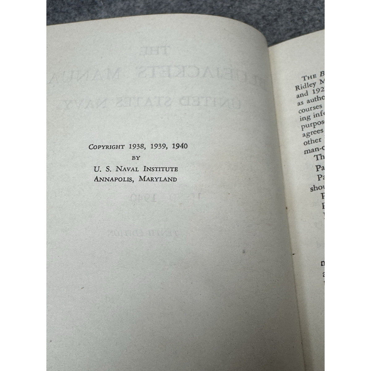 1940 The Bluejackets’ Manual US Navy 10th Edition WWII Illustrated Naval History
