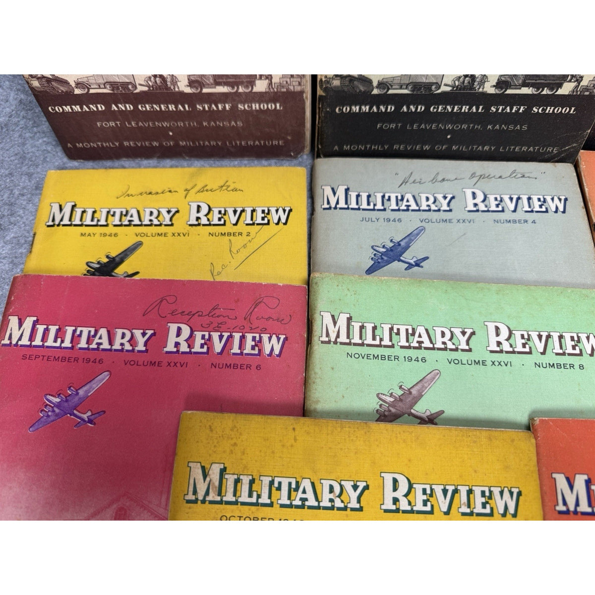 Military Review Lot 11 Magazines 1945–1947 WWII Army Maps Fort Leavenworth