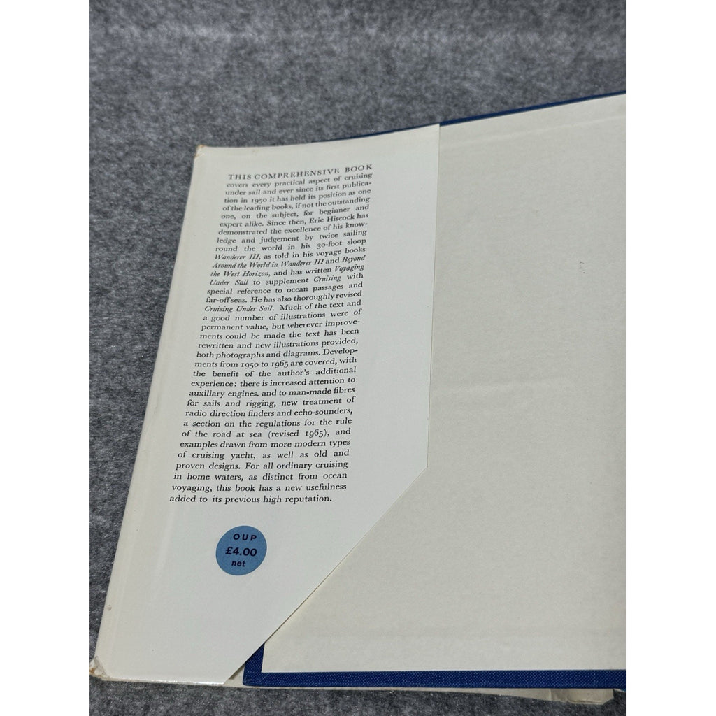 Cruising Under Sail 2nd Ed Eric C Hiscock 1971 HC DJ Oxford Sailing