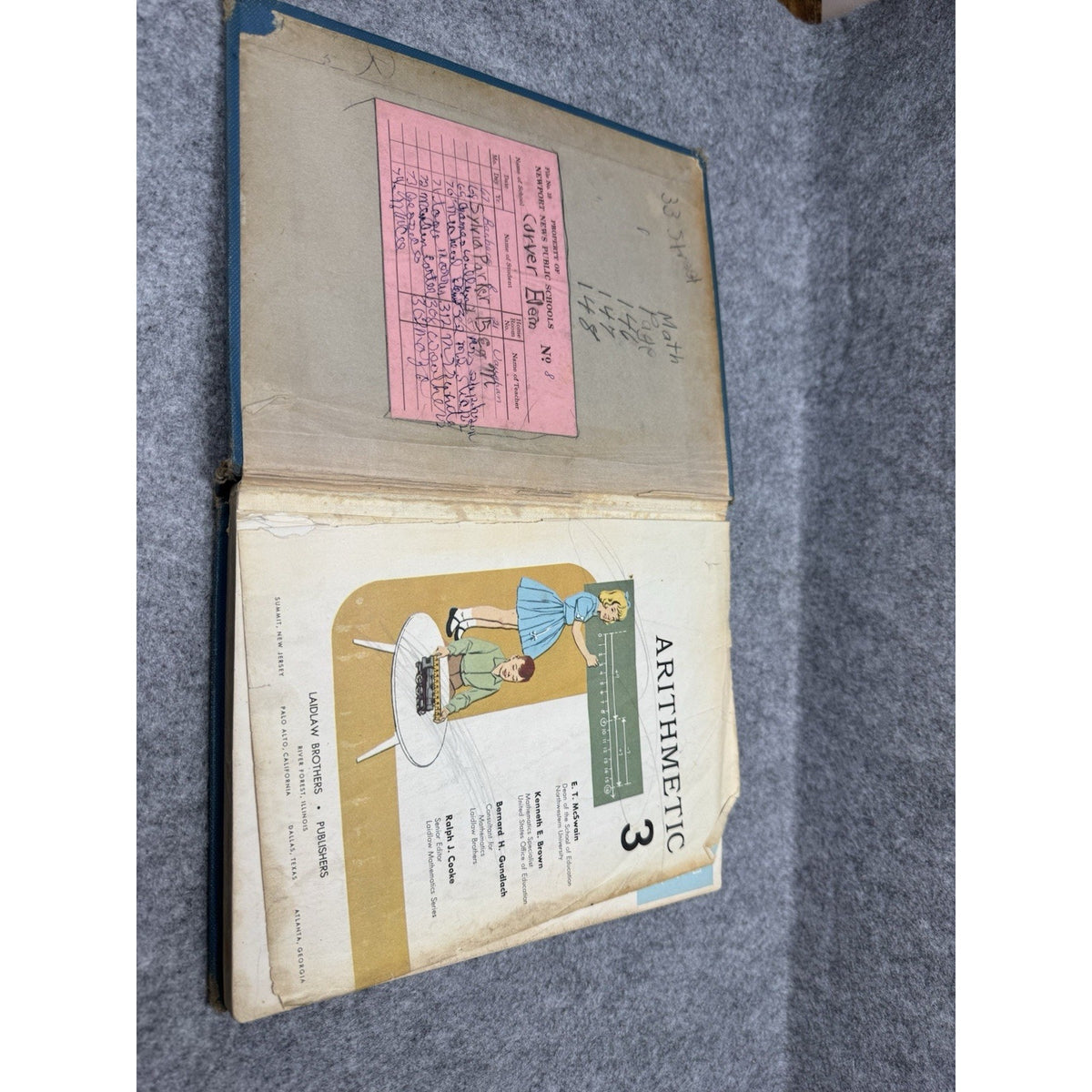 1963 Arithmetic 3 Laidlaw Brothers Hardcover Vintage Math Textbook