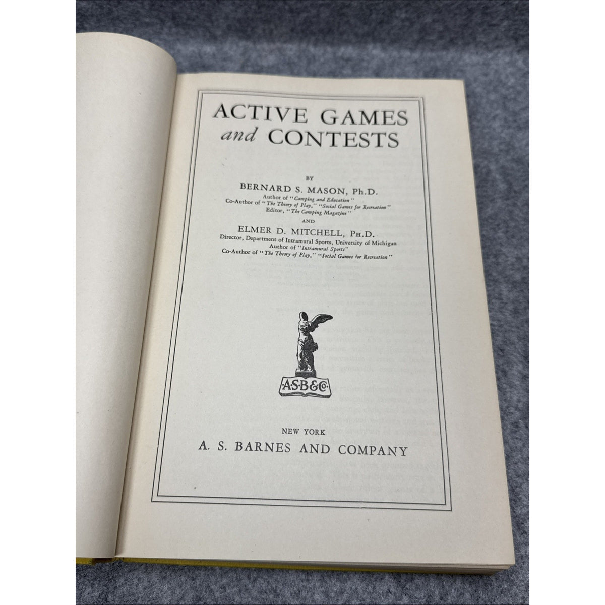 Active Games and Contests 1935 Mason Mitchell HC A.S. Barnes Sports Recreation