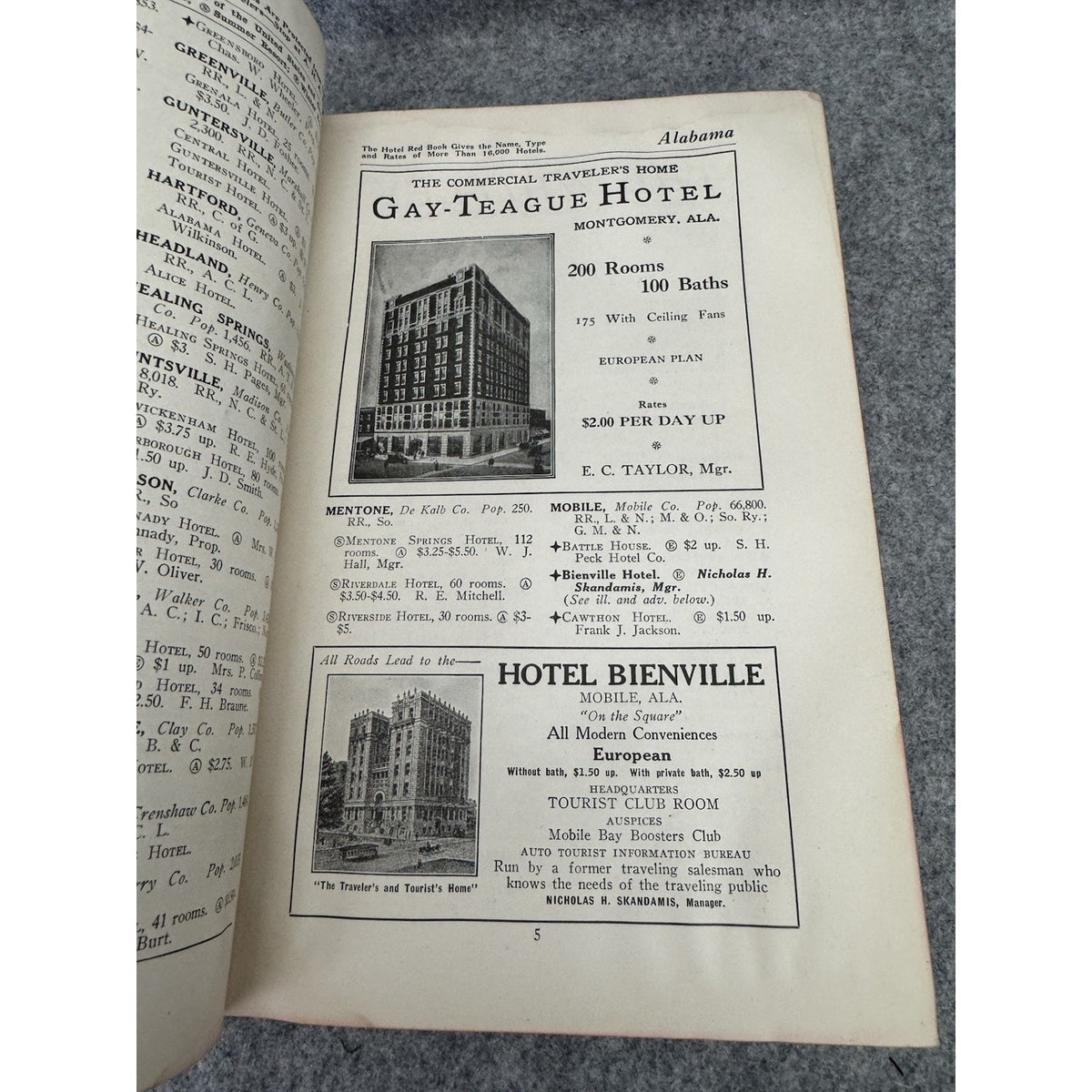 1928 Official Hotel Red Book and Directory HC American Hotel Association