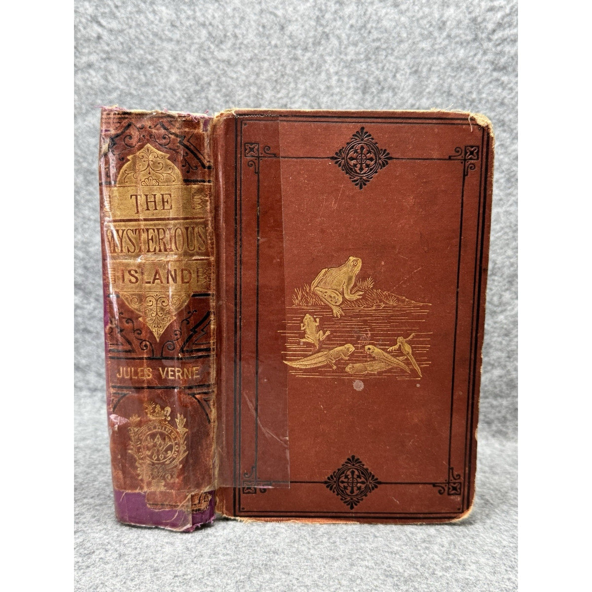 1880 The Mysterious Island Jules Verne R Worthington Illustrated Antique