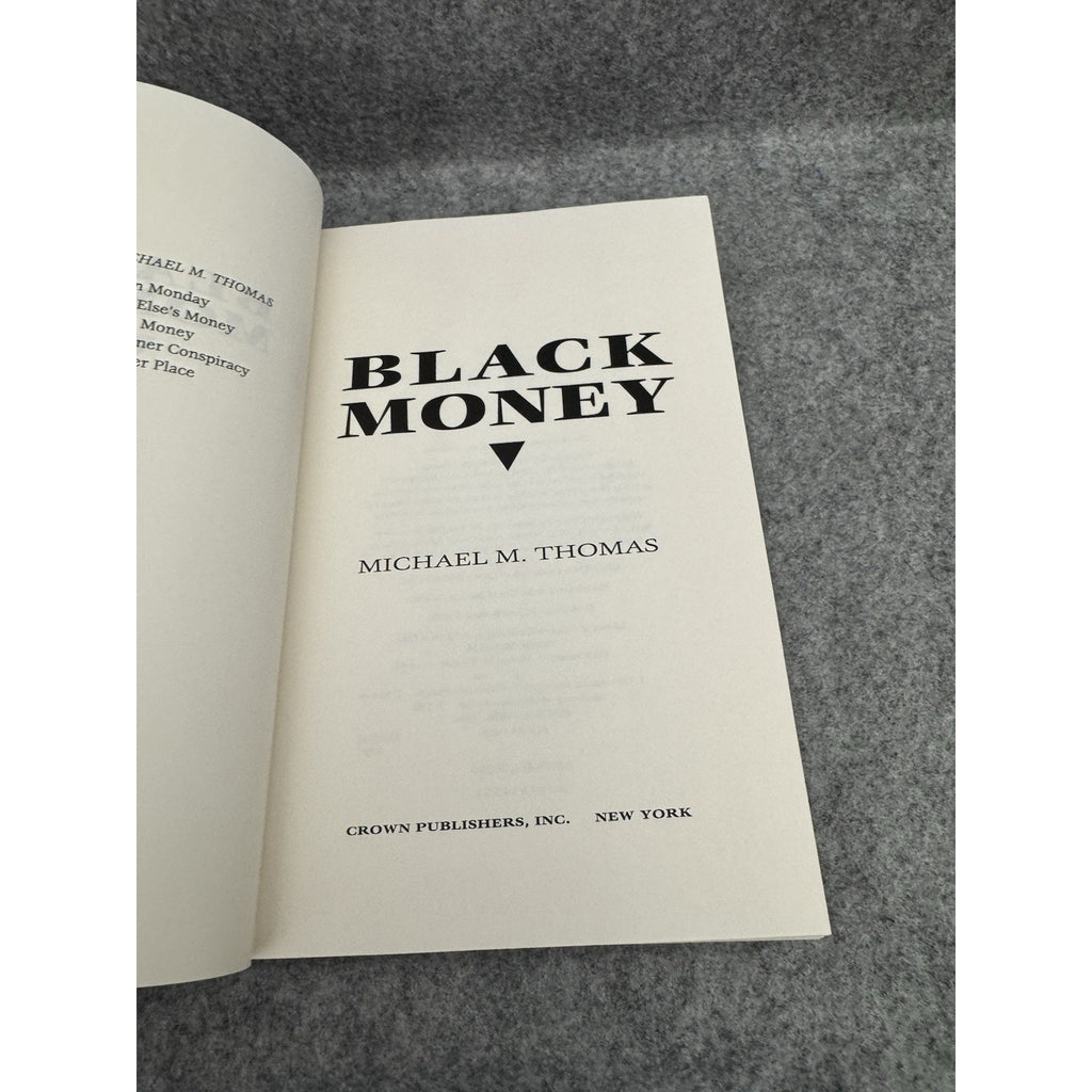 Black Money Michael M Thomas 1994 1st Edition HC DJ Crown Thriller