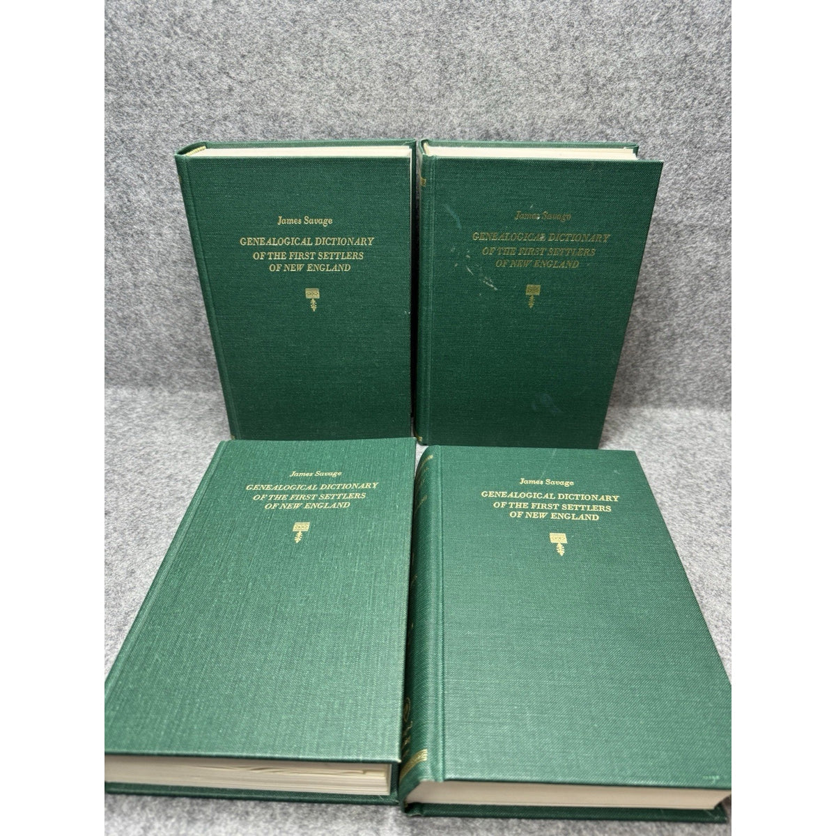 1990 Genealogical Dictionary First Settlers New England Savage 4 Vol Set
