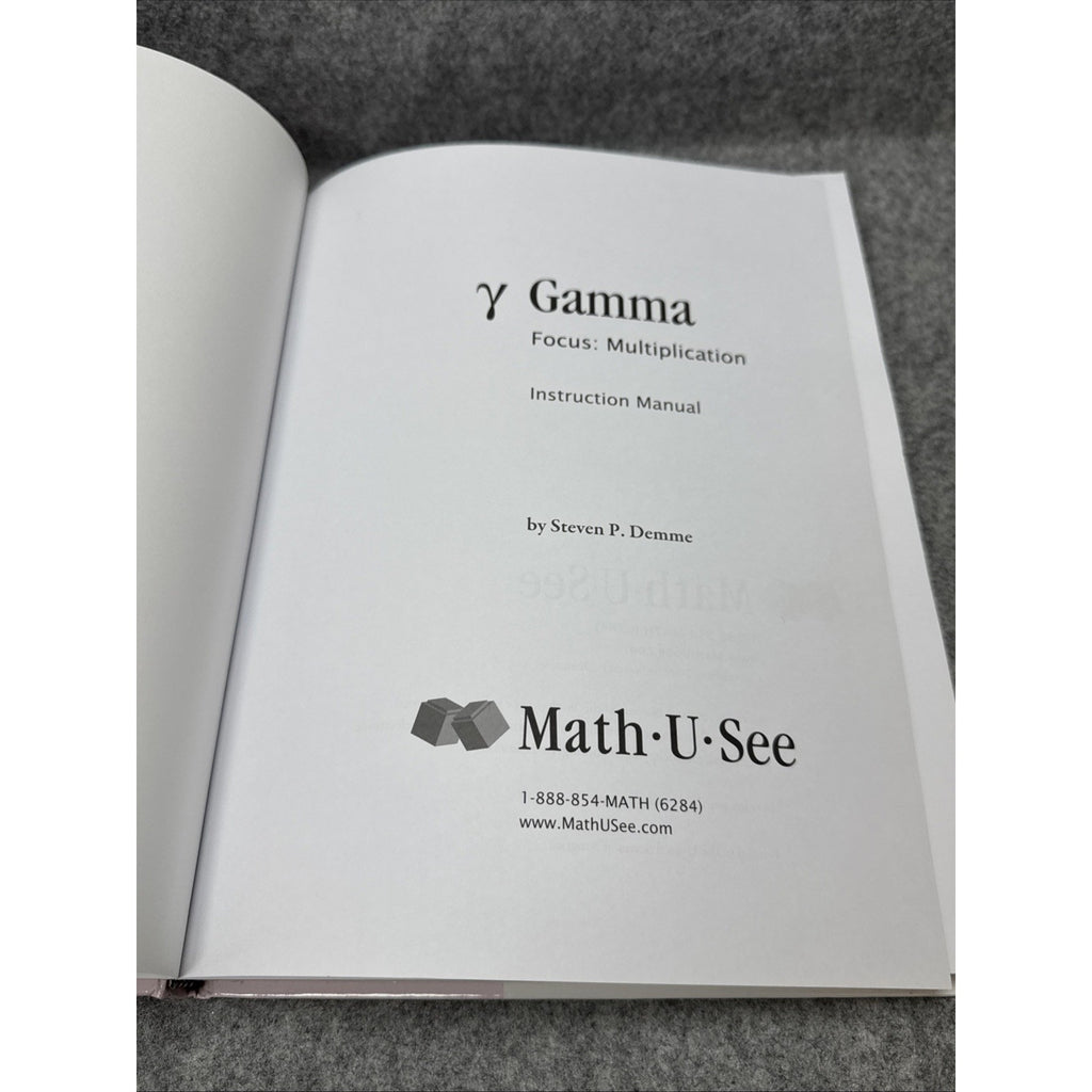 Gamma Instruction Manual by Steven P. Demme and Math-U-See (2009, Hardcover)