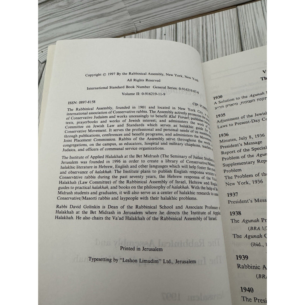 Proceedings Committee on Jewish Law & Standards 1927-1970 Vol II