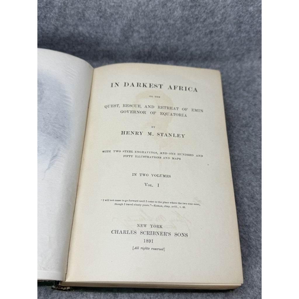 1891 In Darkest Africa Henry M Stanley 2 Vol Set Illustrated Both Folding Maps