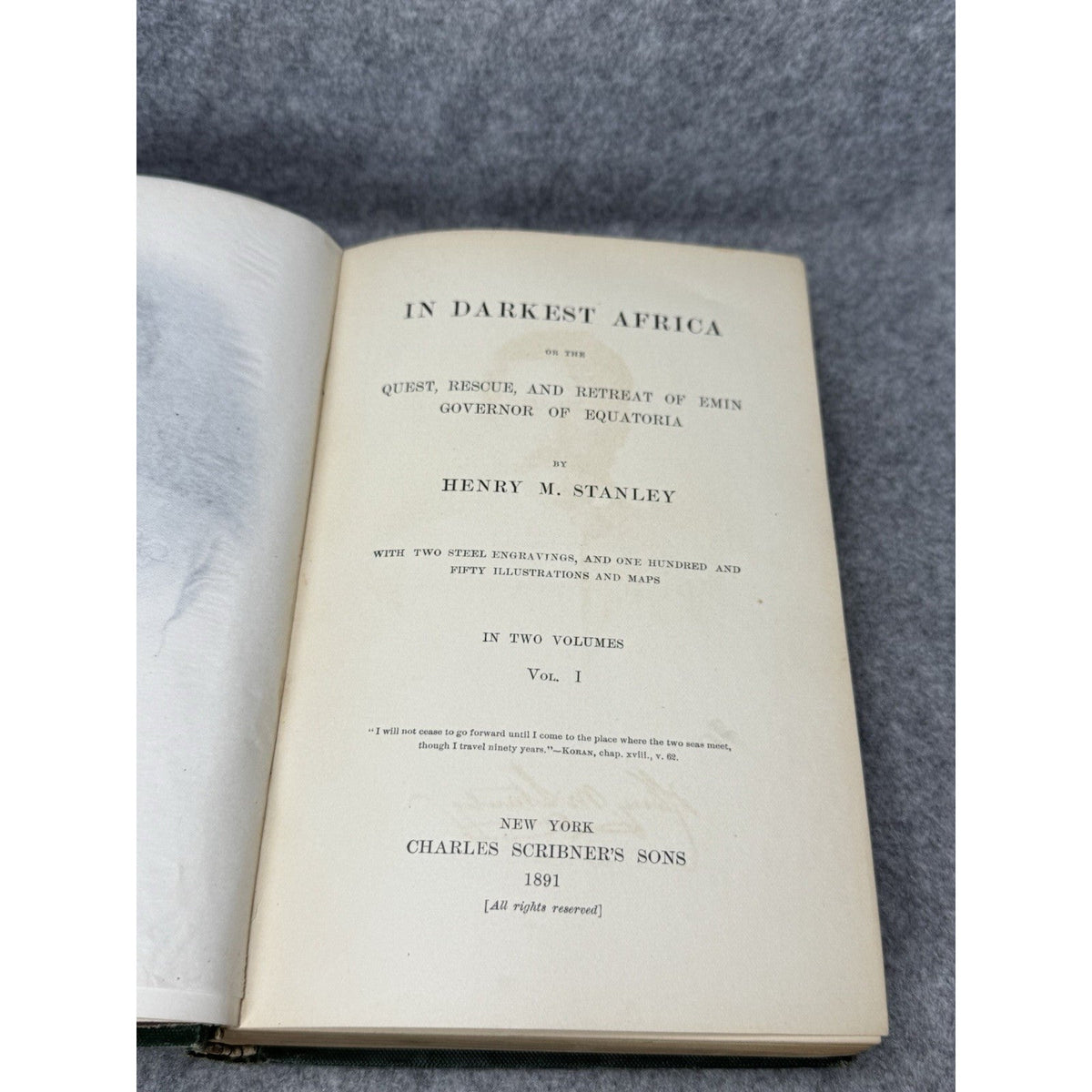 1891 In Darkest Africa Henry M Stanley 2 Vol Set Illustrated Both Folding Maps