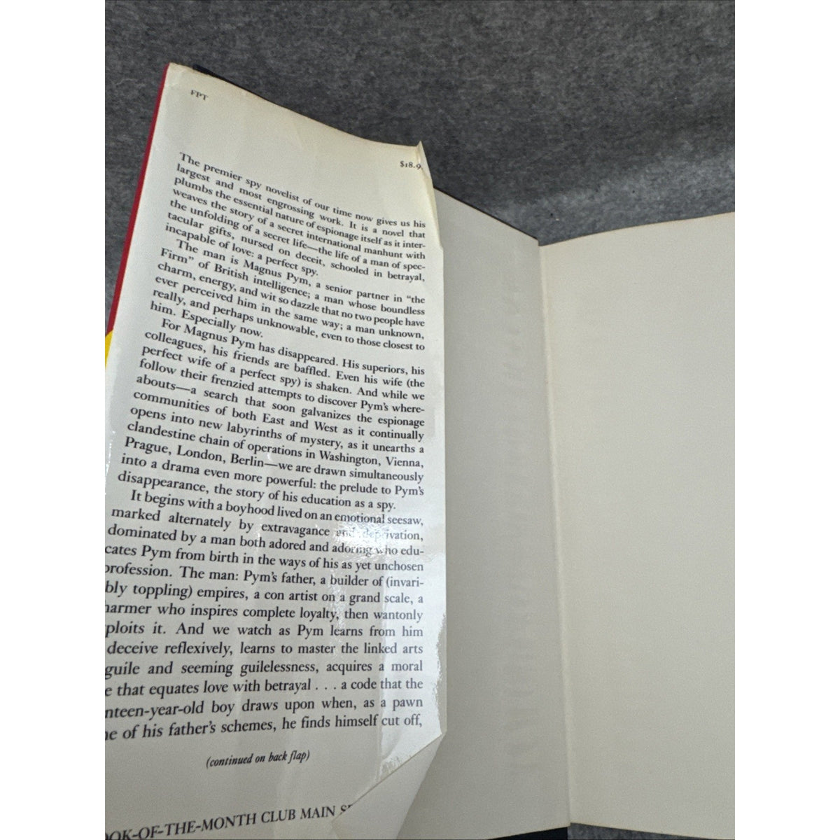 A Perfect Spy John Le Carre HC DJ First Edition 1986