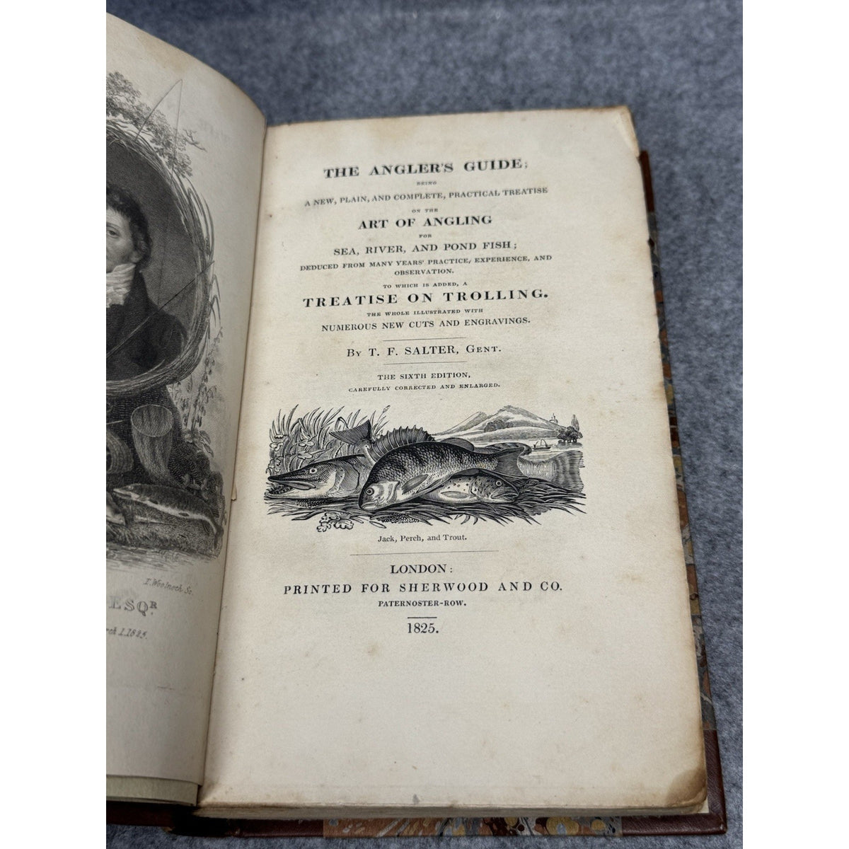 1825 Angler’s Guide T.F. Salter 6th Ed Large Paper Extra Illustrated Fishing